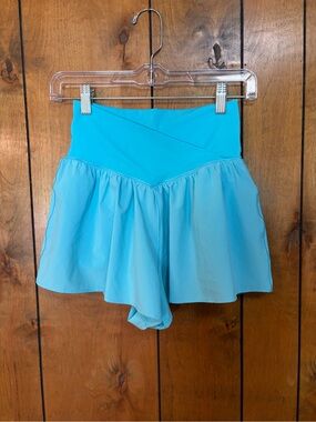 aerie Turquoise High-Waist Flared Skort